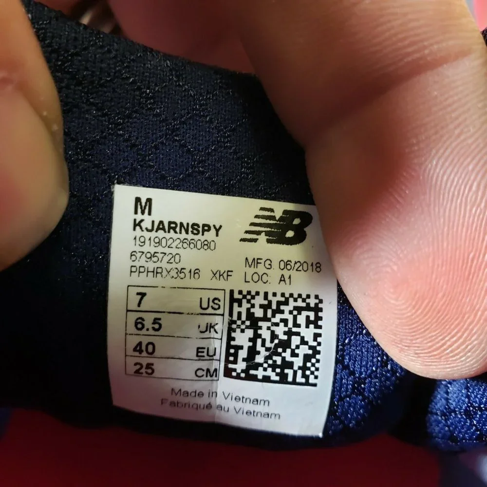 New Balance ‎ KJARNSPY Lace Up Sneakers Sports Shoes Blue Pink Womens size 7